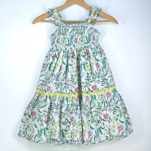 Haute Hippie Kids Floral Smocked Sundress Girls 7 Boho Cottagecore Easter Summer